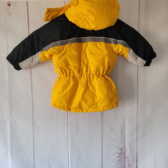 Columbia Kids Winter Jacket, Unisex 2T, Yellow, Removable Hood, Zipper Pockets - Picture 2 of 8